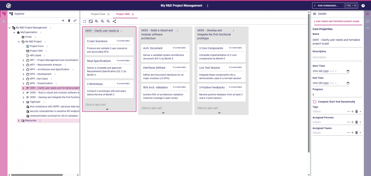 OKR View (Objectives & Key Results)