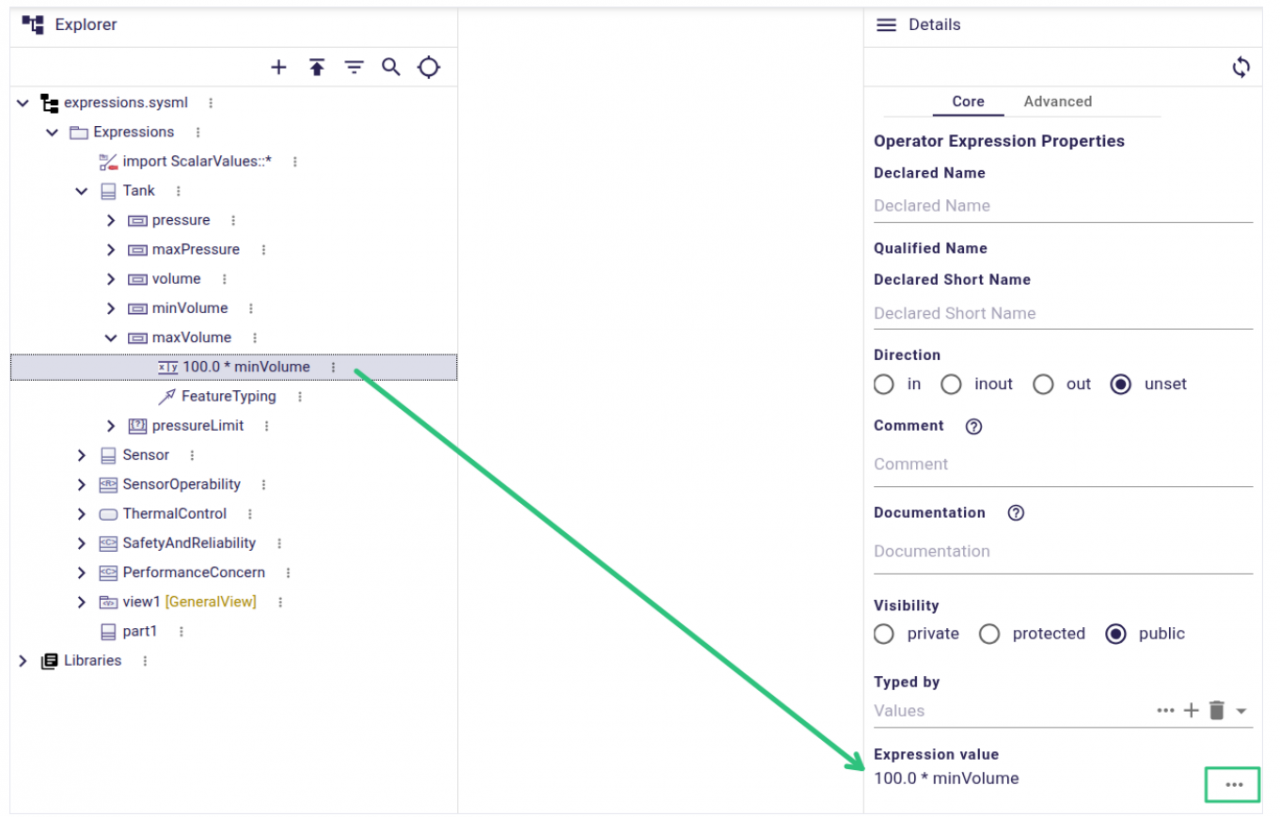 Edition of SysML v2 expressions